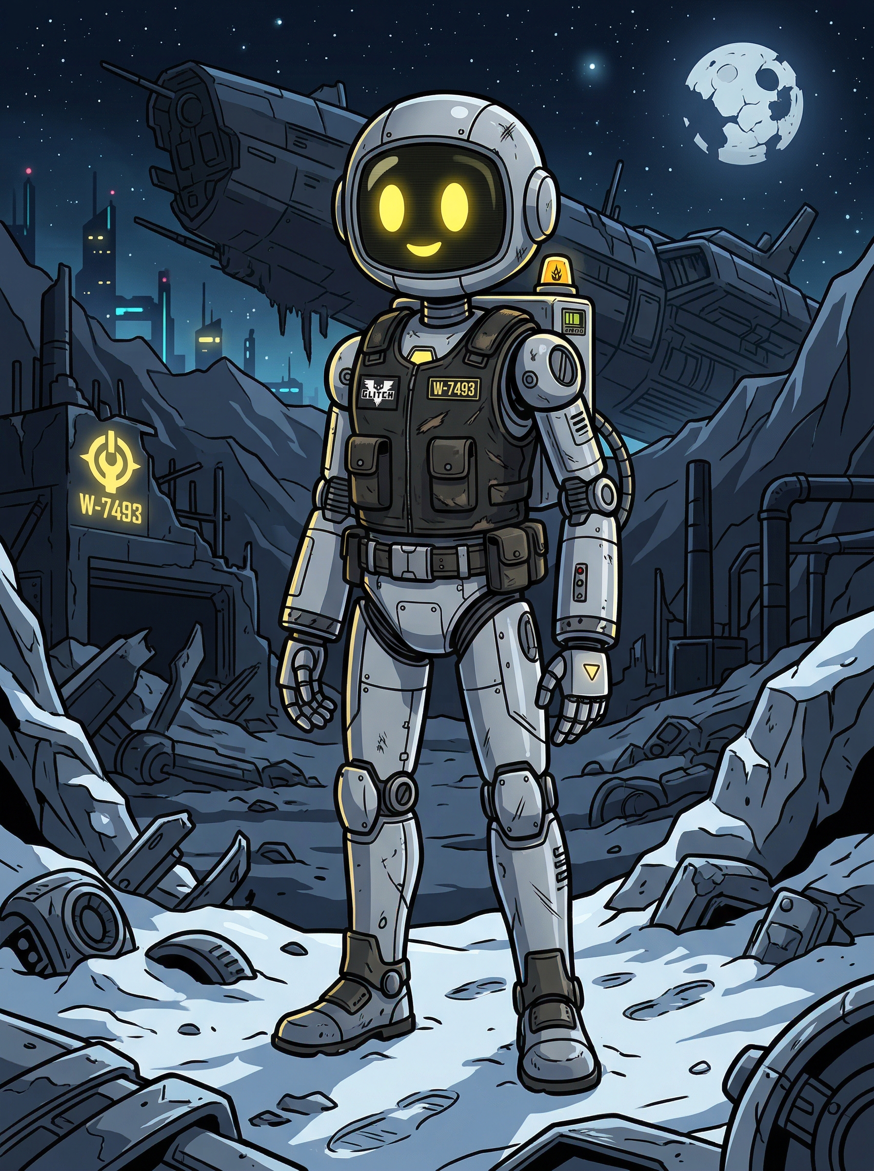 Yellow-Eyed Worker - Murder Drones OC example